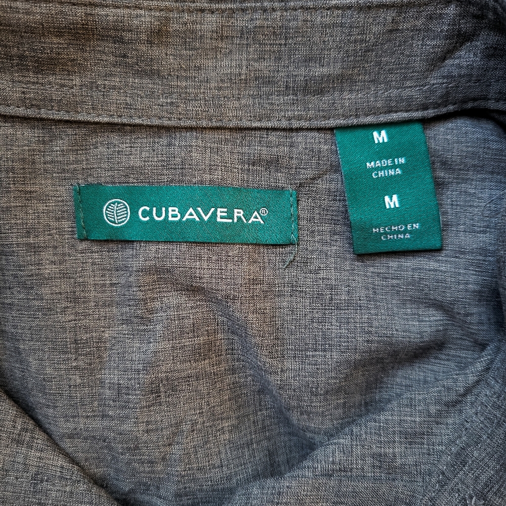 Cubavera Men's Short Sleeve Button Up Gray M - Picture 3 of 3